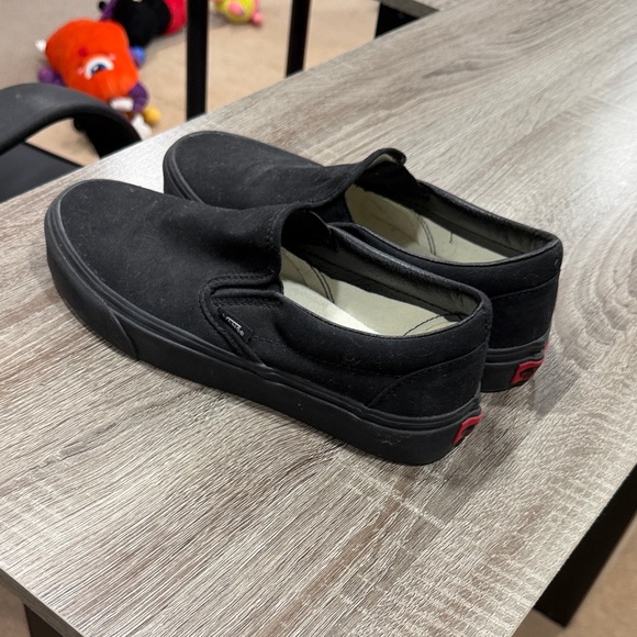 Vans Classic Black Canvas Slip-Ons - Picture 3 of 4